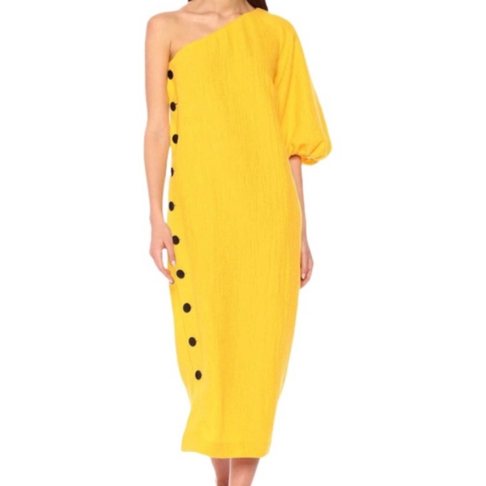 Mara Hoffman Yellow Amilie one shoulder dress